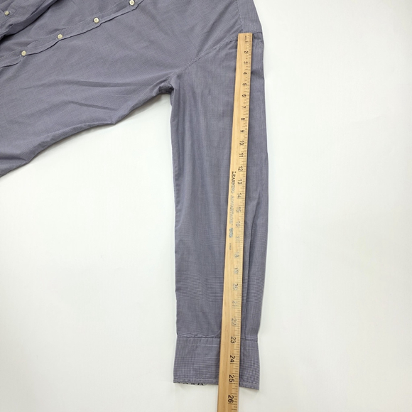 Quiet Luxury Etro Milano Dress Shirt Men’s 41 Blue Micro Check Cotton - Picture 9 of 10